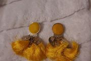 mustard tassel earrings