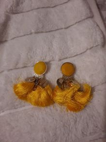 mustard tassel earrings