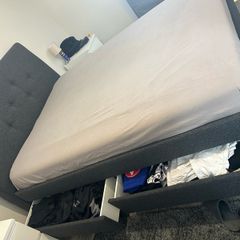Ikea double bed with 4 storage /mattress separated