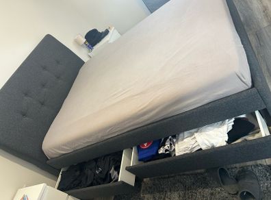 Ikea double bed with 4 storage /mattress separated