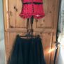 DIVA Corset And Tulle Skirt Black And Red Satin Gothic Style Image 2