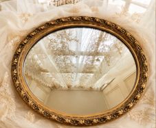 Vintage French Gilt Oval Mirror Made in France