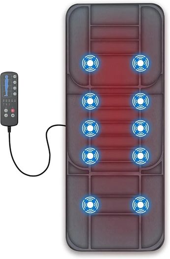 Full Body Massage Mat with Heat, Massage Pad with 5 Massage Modes & 3 Vibration Levels, Back Massagers for Back Pain Relief, Massage Mattress with Auto Shut Off, Gifts for Women