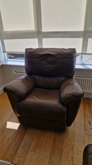 Suite of reclining leather sofas