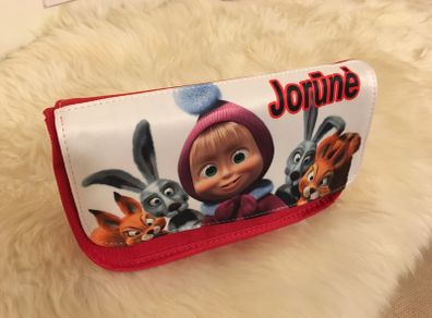 Masha and the bear Personalized Pencil Case Make up bag School Birthday Gift Boys Girls with your own name on it! / back to school stationery