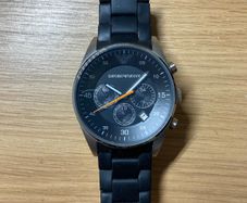 Emporio Armani Black Chronograph Watch - Used - Working