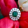 Vintage 1960s Emerald & Diamond Cluster Ring - 18ct Image 8