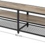 _TV Cabinet, TV Table, Lowboard for TVs up to 70 Inches, TV Cabinet with Shelves, Steel Frame, TV Shelf for Living Room, Bedroom, Gray-Black Image 2