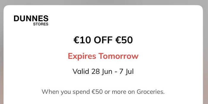 10 off 50 dunnes voucher