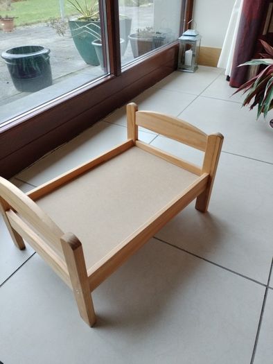 wooden dolls bed