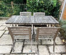 Garden table and chairs. Wooden set from ikea with 4 arm chairs and one table