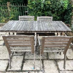 Garden table and chairs. Wooden set from ikea with 4 arm chairs and one table