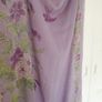Silk Wrap/Shaw, Large 40/80" Lilac with Mauve/Green/Cream Design Image 6