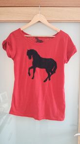 Brand New. Red "Horse" Tee Shirt