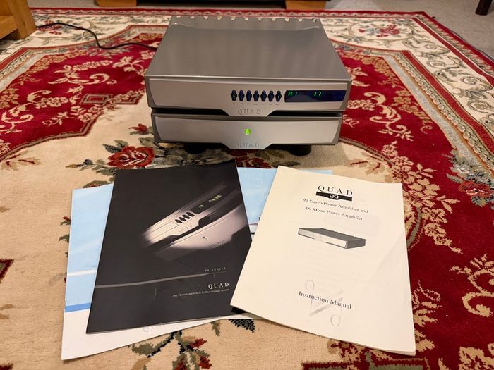 QUAD 99 Stereo Amplifier And Preamp Set - Phono MC/MM Input - Manuals & QuadLink Cable- Free Postage