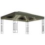 Gazebo with String Lights 3x4 m Taupe Fabric Image 2