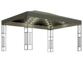 Gazebo with String Lights 3x4 m Taupe Fabric