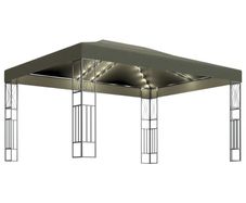 Gazebo with String Lights 3x4 m Taupe Fabric