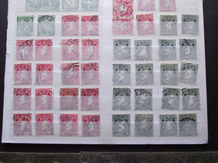 A huge collection of postal cancellations on Irish stamps