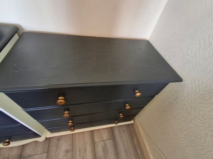 chest of drawers and vanity