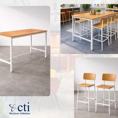 High Table & 8 High Chairs - Grade A