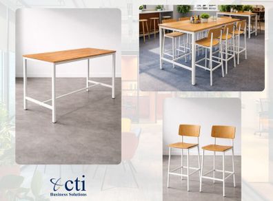 High Table & 8 High Chairs - Grade A