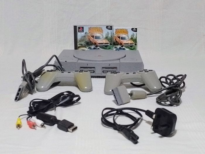 Sony PlayStation PSX PS1, Two Controllers, Cables, Game