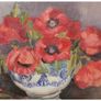 Original Edith Lunt Oil On Board Painting Poppies Image 2