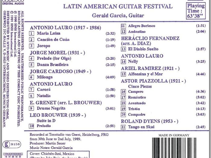 Latin America Guitar Festival. CD. Free Postage!