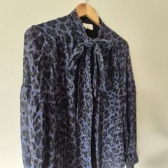 Kate Spade Blue Print Blouse Sz L. Bb