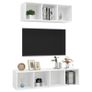 2 Piece TV Cabinet Set White Chipboard Image 3