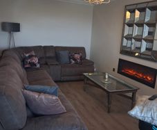 Taupe Large Reclining Cornor Sofa - 5 Piece with Drinks Holder & Storage