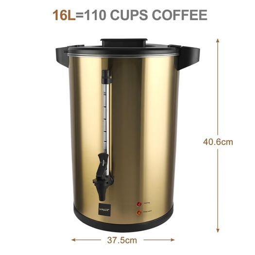 Commercial stainless steel Coffee Urn 16L 110cups Double Wall Stainless steel Large Coffee Maker