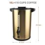 Commercial stainless steel Coffee Urn 16L 110cups Double Wall Stainless steel Large Coffee Maker Image 3