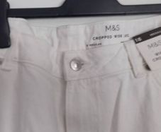 marks ans spencer cropped wide leg jeans size 18
