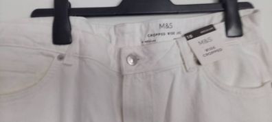 marks ans spencer cropped wide leg jeans size 18