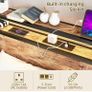 Single Bed Frame with Storage Shelf Headboard & LED Lights,Metal Platform Bed Frame with Charging Station Image 4