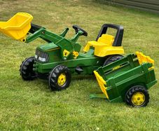 Rolly Toys John Deere loader tractor trailer