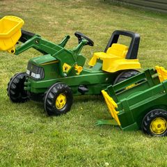 Rolly Toys John Deere loader tractor trailer