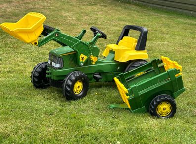 Rolly Toys John Deere loader tractor trailer
