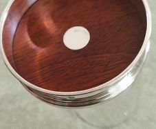 Wine Coaster 10.0 cm. Bottle Slider 925 Sterling Silver Feature English Hallmark
