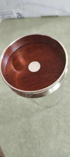 Wine Coaster 10.0 cm. Bottle Slider 925 Sterling Silver Feature English Hallmark