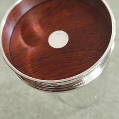 Wine Coaster 10.0 cm. Bottle Slider 925 Sterling Silver Feature English Hallmark