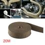 20m Titanium Exhaust Heat Wrap Exhaust Manifold Gold High Temp Insulating Tape Image 2
