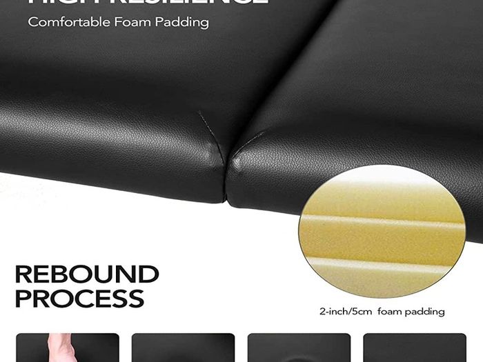 Massage Table Massage Bed Lash Bed Facial SPA Bed Tattoo Table Height Adjustment with Accessories with Carrying Bag 2 Section Wooden (FREE SHIPPING)