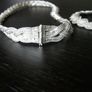 Woven .925 Silver Necklace & Bracelet Set, 74g Image 7