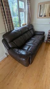 Soft leather electric recliner sofa - 3 seater