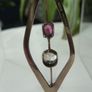 Modernist-style 9ct Gold Pendant, Pink and White Sapphire, London Hallmarked, Geometric Open Design Image 3
