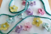 Felted wool flower garland