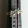 Vintage Solid 14k Gold Aquamarines And Diamonds Ring Size O - 3,35g Image 8